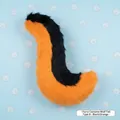 Furry wolf tail accessory in black and orange for fursuit cosplay performances - Wolf Tail Type B / Black Orange