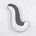 Curved plush fursuit wolf tail accessory in grey and white for cosplay costume - Wolf Tail Type B / Grey/White