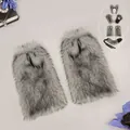 Grey faux fur werewolf cosplay leg warmers part of a monster costume set - Leg Warmers (Kuángláng Mèiyǐng) / One Size / Medium Grey