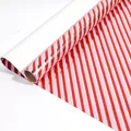 Cadeaupapier op rol met rood-roze-zilveren metallic strepen voor Kerstmis - Rood en Zilver Gestreepte Stijl / 0.43x3M/Rol