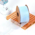 Close-up of light blue sheer organza ribbon on a wooden pallet for gift wrapping. - 4CM Wide x 9.14 Meters Long / Starry Blue