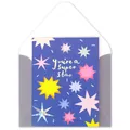 Tarjeta de felicitación colores dopamina con motivo 'You're a Super Star' y sobre - Estrella de Varias Puntas (PDS)
