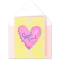 Linda tarjeta de felicitación color dopamina con mensaje Special Friend y sobre rosa - Corazón Ondulado (PDS)