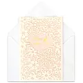 Elegant French laser-cut floral wedding invitation card in macaron pink with envelope - Single Card (With Envelope) / Pink