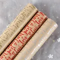 Vintage kraft inpakpapier voor Valentijnsdag met Just Love hartjespatroon voor cadeaus - Set 1 / 50x70cm