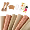 Kraft cadeaupapierset voor Valentijnsdag met hartjes, henneptouw en cadeaulabels - Set 2 / 50x70cm