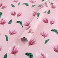 Bloemrijk roze cadeaupapier met magnolia-patroon voor bruiloften en doe-het-zelf - 50x70cm / Bloem