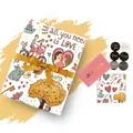 Valentine's Day gift wrapping paper set with romantic heart and couple illustrations - Sweet LOVE Pattern (Without Sticker) / 50x70cm