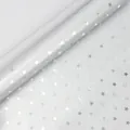Silver glitter gift wrapping paper with shimmering star pattern for art and craft - Silver Star / 10m Roll