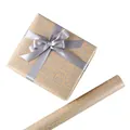 Retro bruin kraft cadeaupapier met zilveren hartpatronen en Just Love tekst voor cadeaus - 50x70cm / Zilver