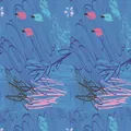 Abstract artistic gift wrapping paper in blue with vibrant colorful doodle patterns for DIY - Purple Graffiti / Sheet; 50*70CM