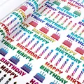 Farbenfrohe Regenbogen-Bronzing-Geburtstags-Geschenkpapierrolle mit Kuchenmotiven - Bunter Bronzierender Kuchen / Einzelne Rolle
