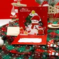 3D-Pop-up-Weihnachtskarte mit Schneemann-Design, Größe 15x15 cm für Festgrüße - Schneemann