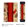 Vintage Christmas kraft wrapping paper roll in red and patterned brown 43cmx3m - Christmas Combo 1 (SJT00203)