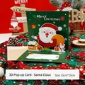 3D Pop-up Weihnachtskarte mit süßem Weihnachtsmann-Design, Größe 15x15cm, mit Umschlag - Weihnachtsmann / 15x15cm (Einzelpackung)