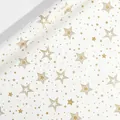 Papier cadeau blanc haut de gamme avec motif élégant d'étoiles dorées scintillantes - Motif Étoile Doré sur Fond Blanc