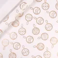 Papier cadeau de Noël blanc élégant avec motifs d'ornements dorés à la feuille - Motif Cloche Kraft Blanc