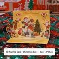 Handgefertigte 3D-Pop-up-Weihnachtskarte mit festlichem Weihnachtsmann und Rentier - Stereo Weihnachtsgeschenk