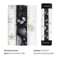Rouleaux de papier cadeau de Noël avec étoiles dorées et textures mousse botaniques - Lot 1 (3 Rouleaux Groupés)