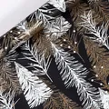 Papier cadeau de Noël haut de gamme avec motif de branche de pin doré sur fond noir - Sapin Gaufré Noir
