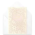 Pink laser-cut wedding greeting card with "Happy Wedding Day" gold foil and white envelope - Single Card (With Envelope) / Pink Purple