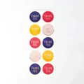 Multi-color circular Thank You stickers with gold foil lettering for gift box decor - Birthday Style - Candy Gold Foil