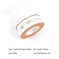 White 2.5cm width polyester Christmas ribbon with gold foil Merry Christmas print - Gold Stamping Snowflake Style / 2.5cm Wide / 10 Yards Pack / White