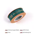 Dark green 2.5cm Christmas grosgrain ribbon with gold foil Merry Christmas text - Gold Stamping Snowflake Style / 2.5cm Wide / 10 Yards Pack / Green