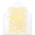 French laser-cut wedding invitation card in cream yellow with white envelope - Single Card (With Envelope) / Yellow