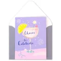 Tarjeta de felicitación de colores con diseño de cóctel y texto Cheers Let's Celebrate - Copa de Limón (PDS)