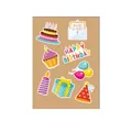 Cartoon birthday theme sticker set with cake and balloons for gift box decoration - Accessory Sticker - Birthday Style 1