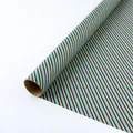 Retro diagonal striped kraft gift wrapping paper in blue and yellow tones for DIY - Black & White Striped / 50*70cm