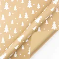 Vintage Christmas kraft wrapping paper roll with white tree and snowflake patterns for DIY - White Christmas Tree (BDS) / 0.43X3m