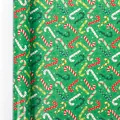 Christmas gift wrapping paper roll with festive candy cane and snowflake pattern - Candy Time / 0.43*3 Meters
