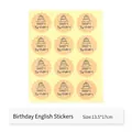 Happy Birthday stickers sheet for gift box decoration, 13.5x17cm adhesive labels - Accessory Sticker - Birthday Labels