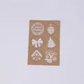 Christmas kraft paper self-adhesive stickers with white festive motifs for gift decor - Accessory Sticker - Kraft Christmas 4