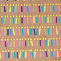 Eco-friendly brown kraft gift wrapping paper with colorful fluorescent candle pattern - Wish Candle / 43cm*3m