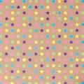 Eco-friendly brown kraft gift wrapping paper with vibrant fluorescent star pattern design - Starlight Party / 43cm*3m