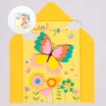 3D-Schmetterling handgemachte Dankeskarte mit gelbem Umschlag und Bastelzubehör-Set - Handgemachter Großer Schmetterling Stil