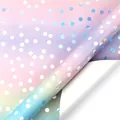 Pastell-Farbverlauf Polka-Dot Laser-Folie Geschenkpapier mit Metalleffekt - Unregelmäßiges Polka-Dot / 43 cm Breit X 3 m Lang