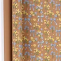 Vintage kraft inpakpapier rol met bloemen en blauwe strikken voor verjaardag cadeau - Blauw Lint Bloem / 43cm x 3m
