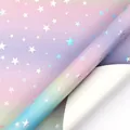 Traumhaftes holografisches Geschenkpapier mit Farbverlauf und Lasersternen für SKU - Stern-Stil / 43 cm Breit X 3 m Lang