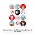 Christmas cartoon round decorative stickers sheet for holiday gift boxes and DIY crafts - Christmas Sticker - Small Car / White