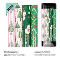Christmas gift wrapping paper rolls with snowman and tree patterns, 43cm width - Set 3