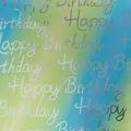 Detailansicht des Regenbogen-Geschenkpapier mit Happy Birthday Textur aus Aluminium - Aurora-Geheimnis / 0.43*3m