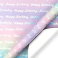 Laser-Geschenkpapier zum Geburtstag mit metallischem Verlaufseffekt auf der Rolle - Alles Gute zum Geburtstag / 43 cm Breit X 3 m Lang