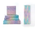 Holografisches Laser-Geschenkpapier zum Geburtstag mit Sternen und Punktmustern - Set 1 (4 Rollen)