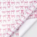 Geschenkpapierrolle mit rosa Schleifenmuster für Geburtstage und Traumthemen - Weiße Basis Schleife (BDS12494) / 43cm*3m