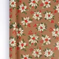 Vintage Kraft-Weihnachtsgeschenkpapier mit Weihnachtsstern und rotem Beerenmuster - Weihnachtsstern und Beere