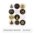 Christmas stickers in elegant black and gold designs, size 18x13cm - Christmas Sticker - Black/Gold / Black & Gold